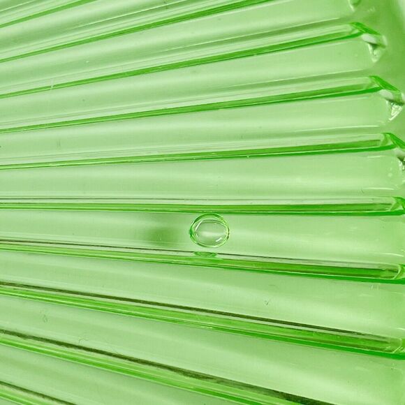 Uranium Green Depression Glass Serving Dresser Tray Platter Vanity GLOWS 11.5 in - Picture 7 of 11